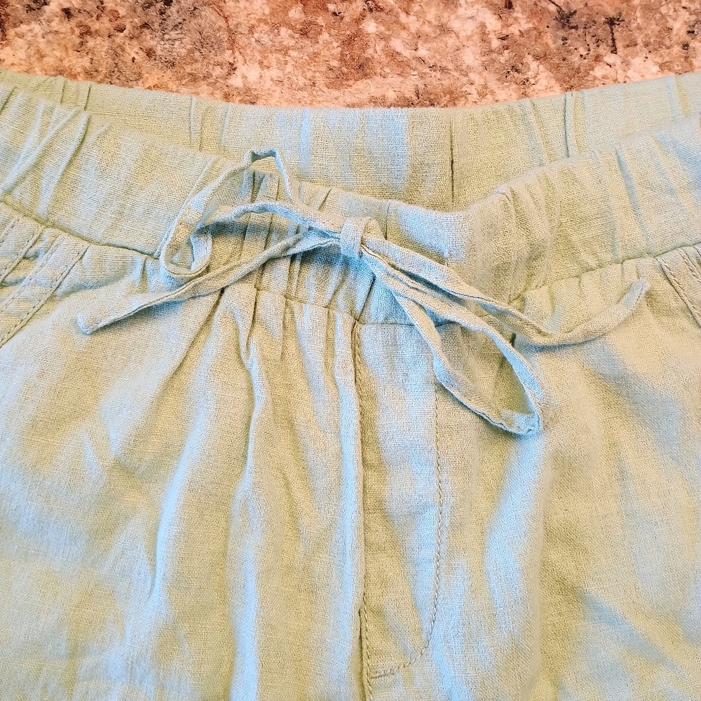 New With Tags Briggs Green Linen Blend Pull On Shorts Size Medium - Picture 8 of 12